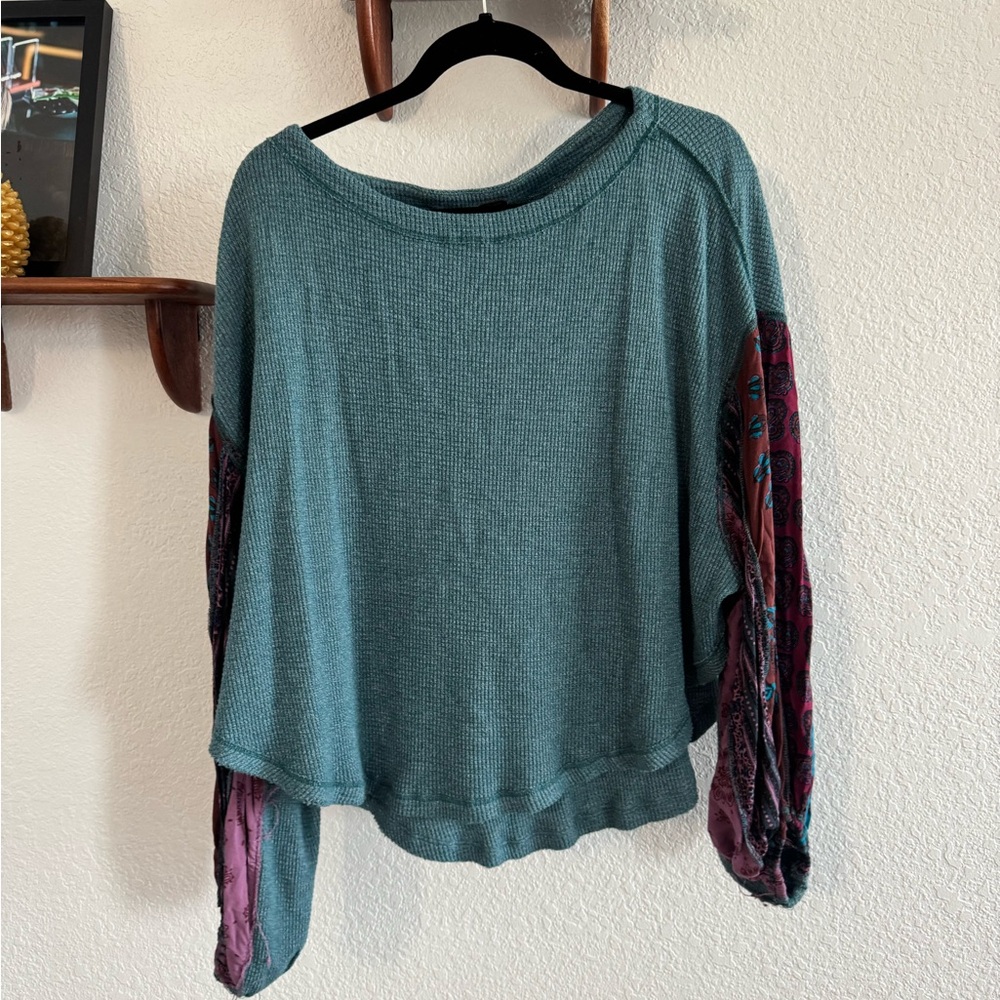 Free People Women's Teal and Purple Top